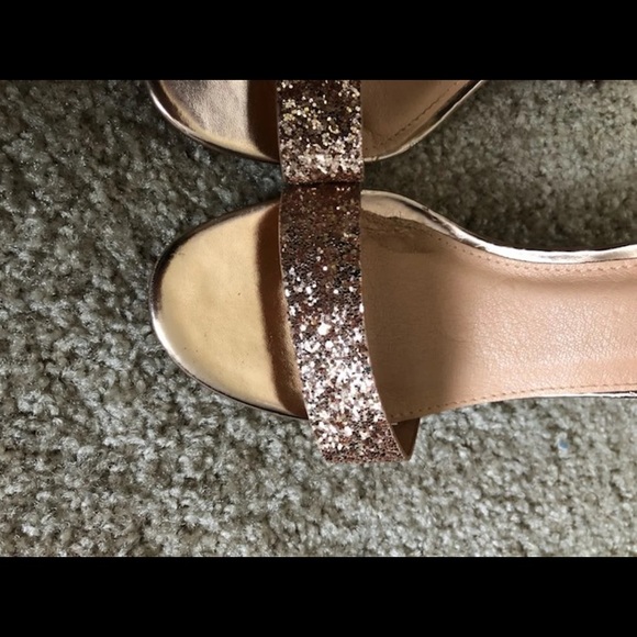 Rose Gold Glitter Block Heels - Picture 4 of 4
